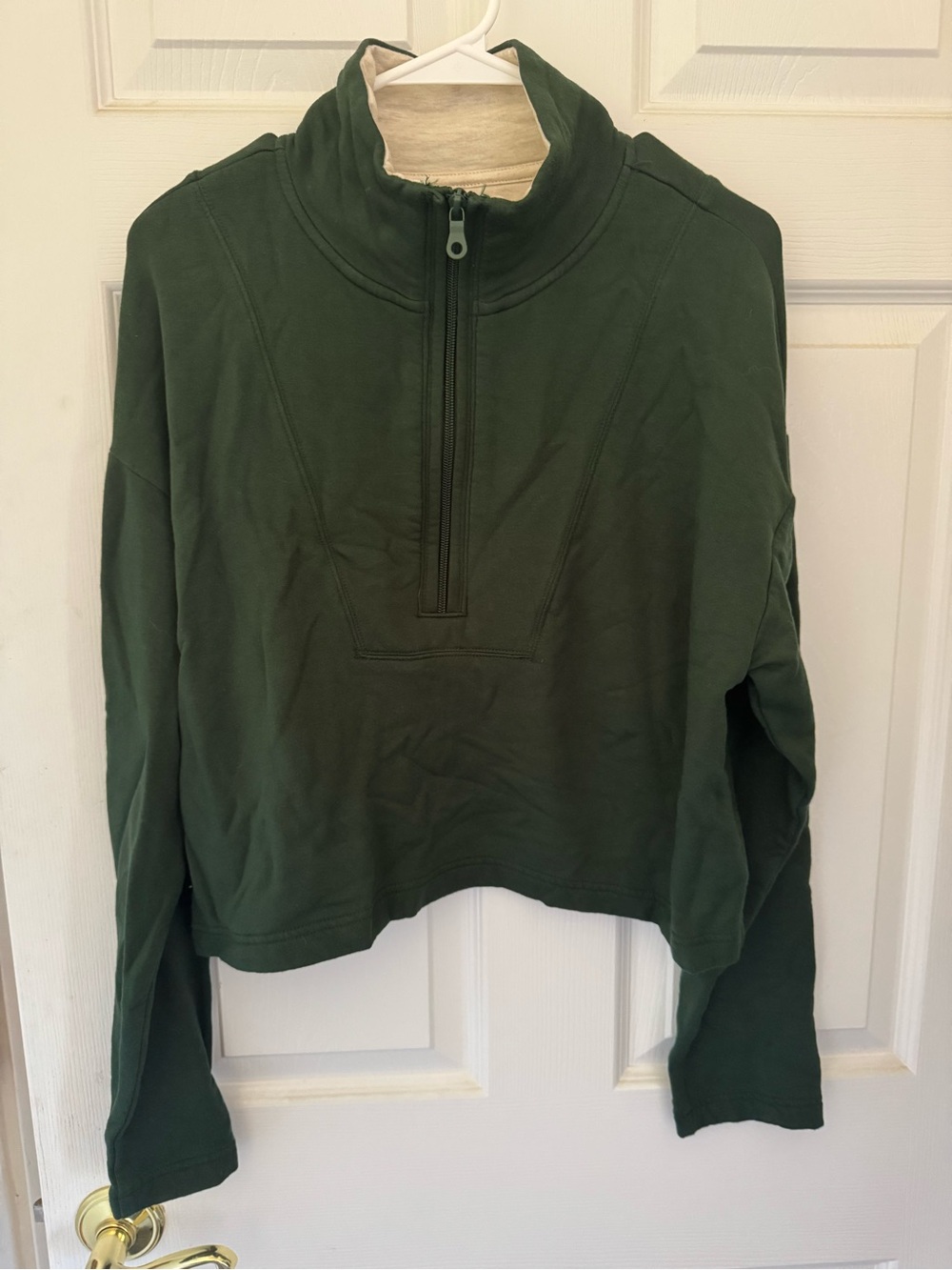 Dark Green Half-Zip Pullover Sweater - Women